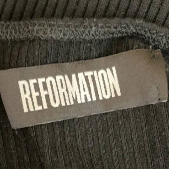 REFORMATION Black Knit Wrap Dress - Picture 8 of 8